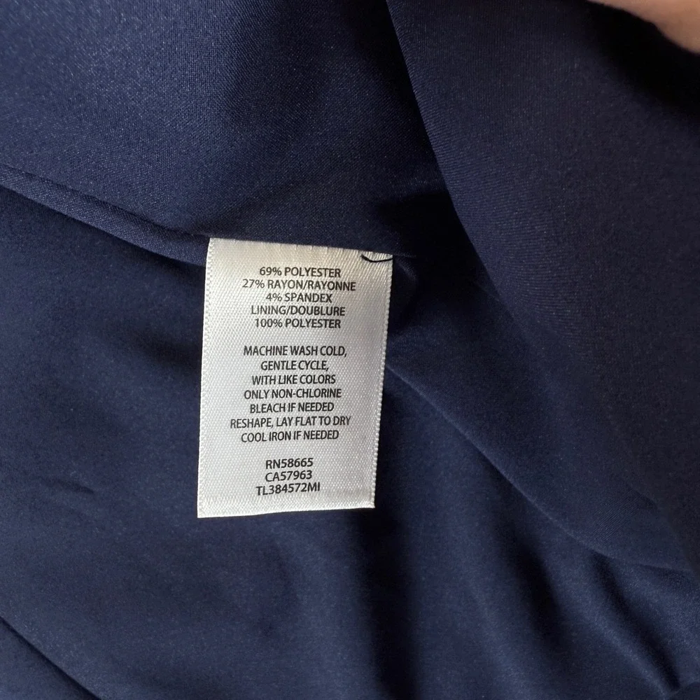 Leith Plaid Blazer Women's Medium Navy Blue Pink‎ Career Officewear Jacket Corp - Picture 9 of 12